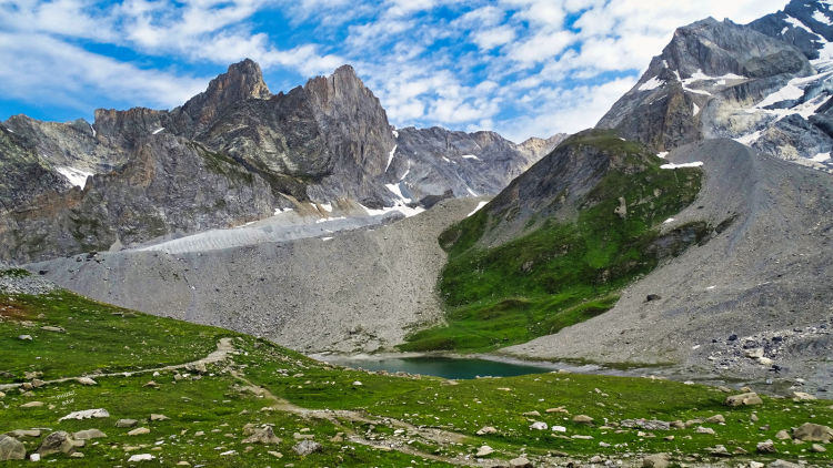 Col de la Vanoise et le refuge le lac Long le lac Rond